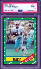 1986 Topps #350 WARREN MOON PSA 9 MINT HOF HOUSTON OILERS FOOTBALL