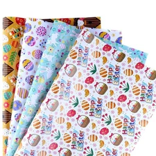 4 Sheets 4-Style Easter Birthday Party Wrapping Paper 20x28 inch Folded