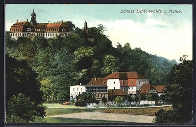 Lichtenwalde, Schloss Lichtenwalde, Ansichtskarte 1909 