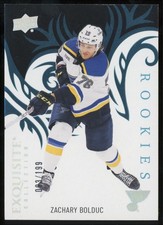 2024-25 UD Exquisite Collection Rookies Platinum Blue Zachary Bolduc RC 003/199