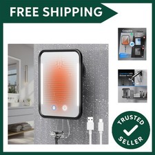 Heated Shower Mirror Fogless for Shaving with Light, 5000mAh Rechargeable Sha...