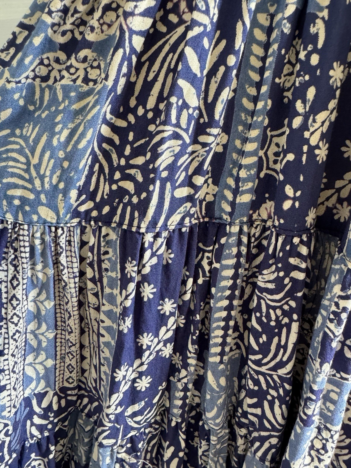 Blue and White Floral Patchwork Boho Mini Sleevel… - image 3