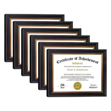 8.5x11 Diploma Frames Certificate Document Frame Set of 6 with Real Glass, Di...