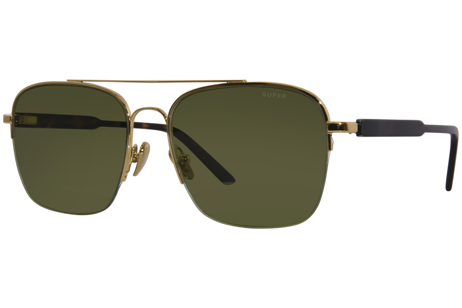 Солнцезащитные очки RetroSuperFuture Adamo 3627 DW5/R FW18 Золотисто-зеленые квадратной формы 58 мм