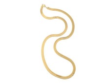 Genuine 18K Yellow Gold Filled Tarnish-Resist 24" 5 mm Flat Snake Chain Necklace