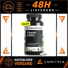 natural elements Vitamin D3 + K2 Depot – 180 Tabletten – Premium-Qualität