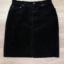 90s Black Corduroy Mini Skirt  Minimal Vintage Core