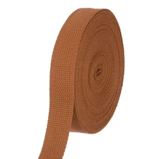 Cotton Webbing 1 Inch 11 Yard Polyester Cotton Webbing Strap Brown