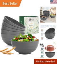 60oz Unbreakable Wheat Straw Bowls Set of 6   Eco-Friendly  Microwave Safe