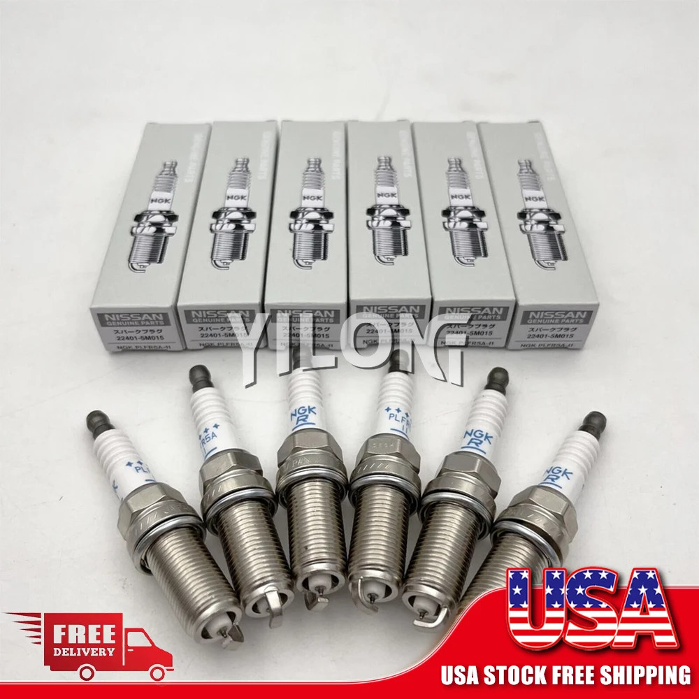 6pc Iridium Spark Plugs PLFR5A11 For NGK Infiniti VQ35 VQ40 3.5L 4.0 22401-5M015