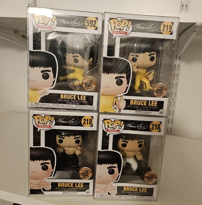 Bruce Lee Funko Pop Lot - RARE VAULTED - Protective Cases