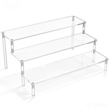 Acrylic Display Risers,Clear Risers Stand Small Mini Shelf 3 3 Tier