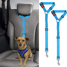 BWOGUE 2 Packs Dog Cat Safety Seat Belt Strap Car Headrest Restraint Adjustable
