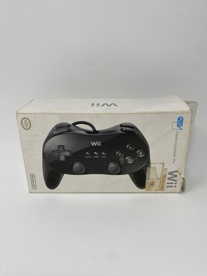 CIB GENUINE Nintendo Wii Pro Controller Classic BLACK RVL-005 OEM ships Fast