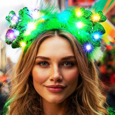 Light up St Patrick'S Day Headband Green Shamrock Headpiece St Patrick'S Day Cos