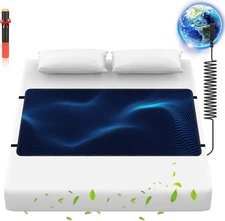 Grounding Mat for Bed, Anti-Slip PU Leather, Grounding Mat Improves Sleep & pain