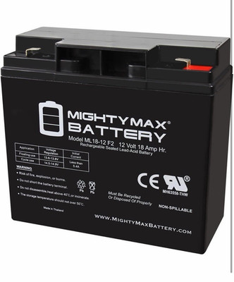 Mighty Max Battery ML18-12 F2 12V 18Ah Rechargeable Sealed Lead Acid