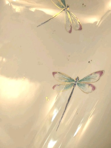 Goebel Dinner Plate Set of 4 West Germany Dragonfly Gold Sparkle Design - Picture 3 of 8