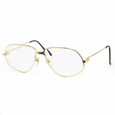 Occhiali da vista Must de Cartier Paris Panthere montatura oro 63-16-140 con custodia vintage