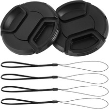 2 Pack 58Mm Center Pinch Front Lens Cap Compatible with Canon EOS Rebel T7 T6 T5