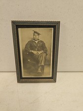 Antique WW1 US Navy African American Sailor Framed Photograph