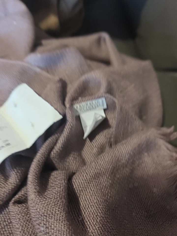 Brunello Cucinelli女式亮片羊绒和真丝混纺围巾 — 第 2/4 张图片