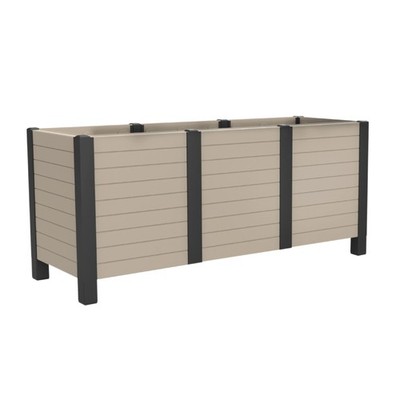 Tierra Verde 17''x48'' Raised Garden Trough Box for Patio or Deck (Open Box)