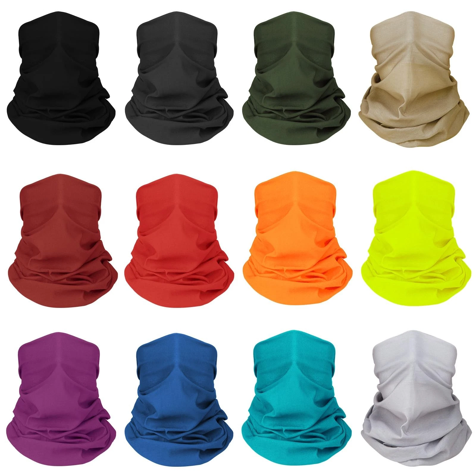 12 pcs Breathable Neck Gaiter Face Scarf Mask for Men Women Sun Protection Ba...
