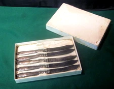 Antique Meriden Cutlery Company 1800s Fruit Knife Set of 5 In Original Box.