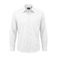 Image of Men's Plain Classic Long Sleeve Poplin Shirt – Formal Office Workwear