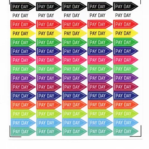 Day Stickers for wall planner (x75) Year Panner, Calendar, vinyl sticky labels.