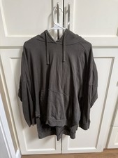 allsaints charcoal grey cropped hoodie