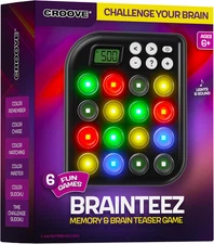 Croove Brain Teasers & Memory Game, 6 Fun Games for Kids, Cool Stocking Stuffers