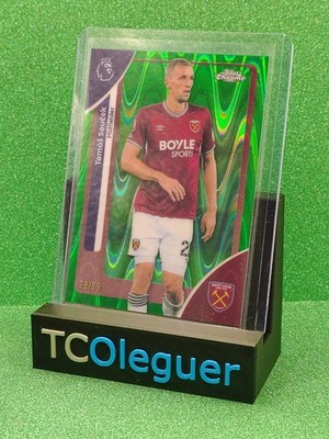 Tomas Soucek Green RayWave /99 Topps Chrome PL 2025-26 West Ham United