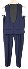 SUITSUPPLY U-Neck Men Suit UK36S Navy Slim 2-Piece Wool Tuxedo Classic I