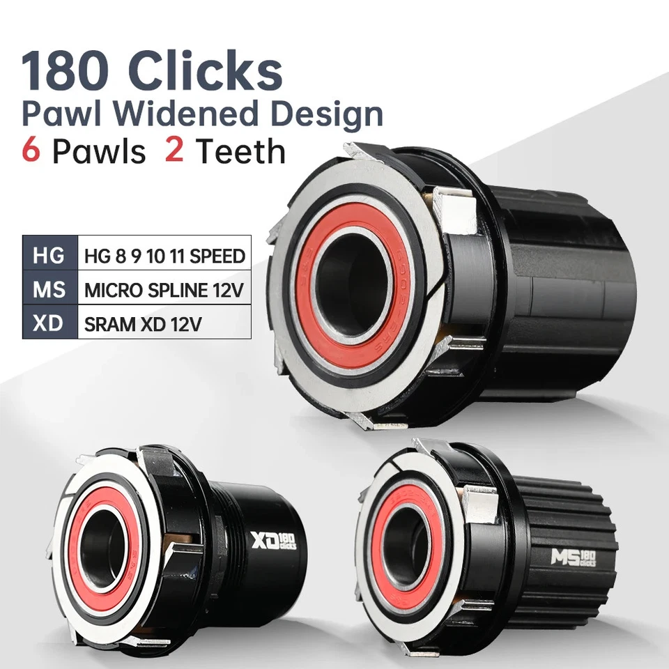 Buje de freno de disco 32 agujeros 6 trinquetes 180 clics MTB 135/142/148/141 mm 8-12 velocidades  Foto 2 de 4