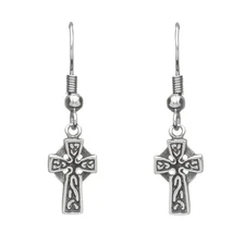 Celtic Legends Pewter Celtic Cross Earrings
