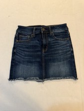 American Eagle Denim Skirt Women Sz 4 Next Level StretchX Hi-Rise Mini Dark Wash