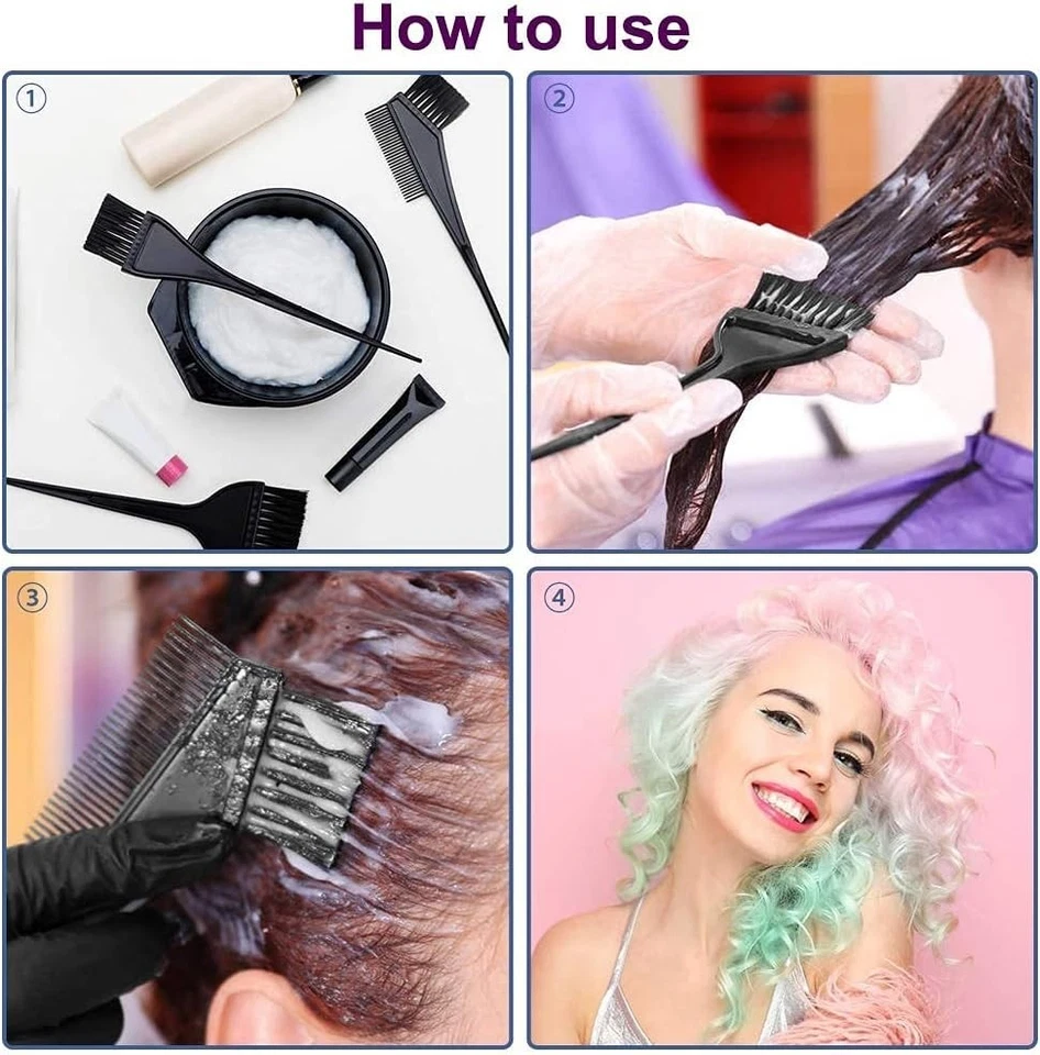 Juego de brochas y tazones para tinte de cabello, herramienta de cepillos para tazón de color kit de tazón de mezcla tinte Foto 3 de 4