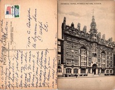Vintage Imperial Hotel Russell Square London Postcard Divided Back Handwritten