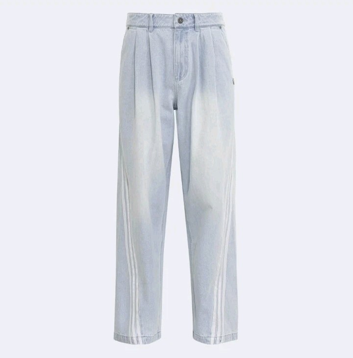 Adidas Adilenium Season 5 3-Stripe Faded Blue Denim Jeans 34 New