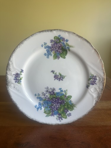 9" Lefton China "Spring Bouquet" # 4590 Hand Painted Plat Lilac