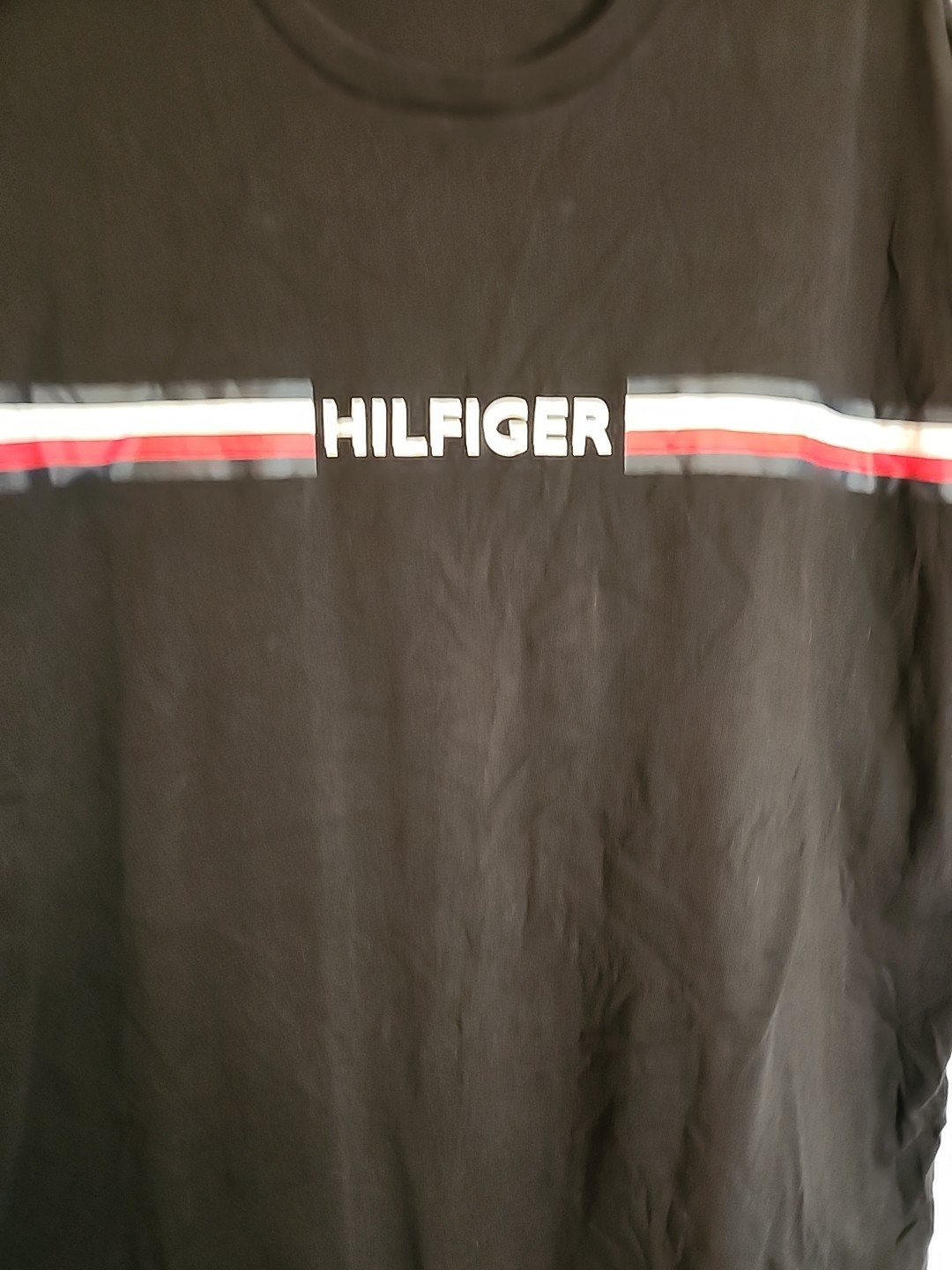 3XL - Tommy Hilfiger Navy Crew Neck Cotton T-Shirt Hilfiger Spellout Size: XXXL