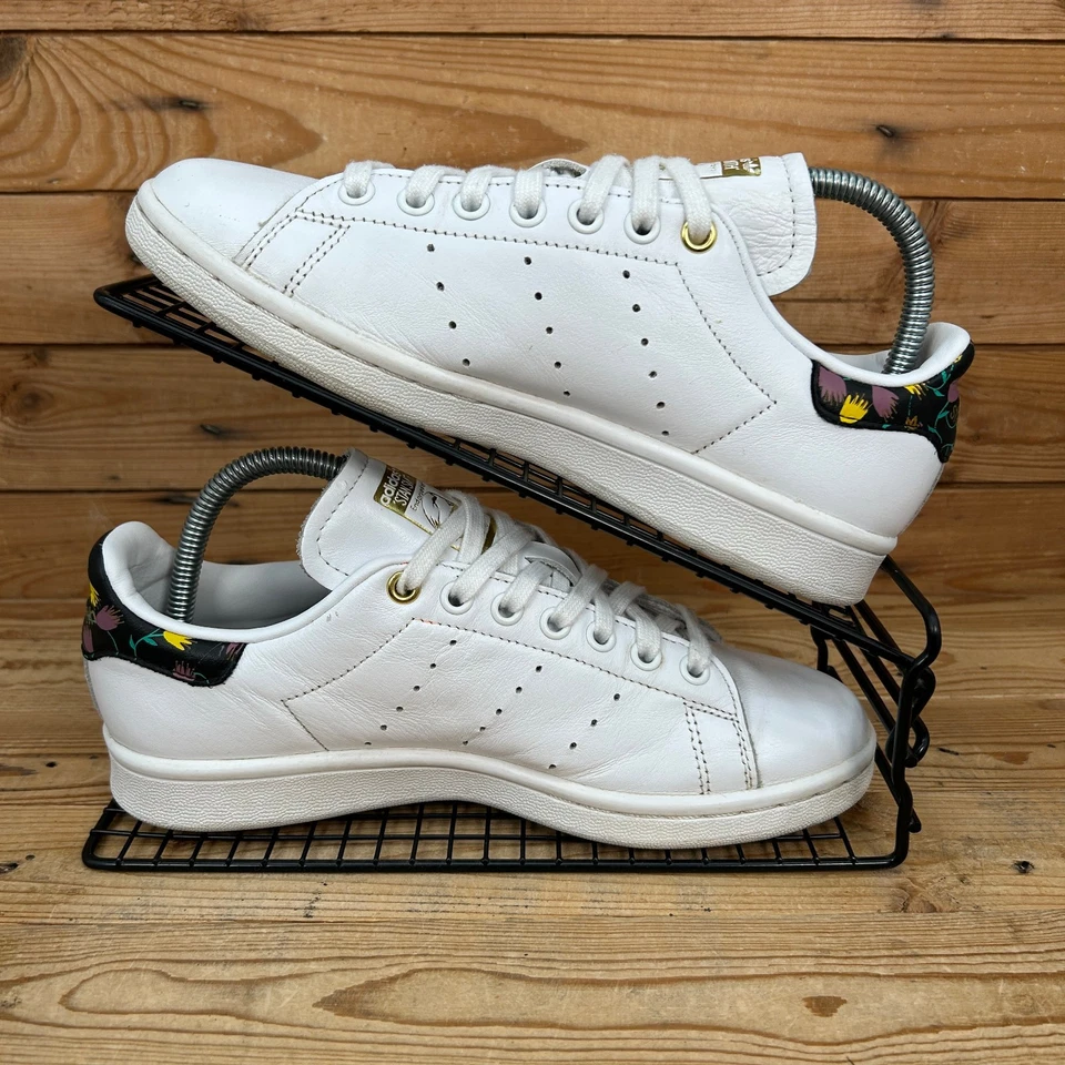 Adidas Trainers Womens Size UK 5 Stan Smith Originals Floral Pattern Shoes OG - Image 2 of 4