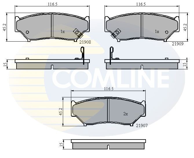 Brake Pad Set For Disc Front Fits Suzuki Grand Vitara Jimny COMLINE CBP3587
