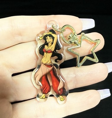Disney Princess Jasmine Slave Red Outfit Aladdin Keychain Keyring