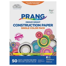 Prang 9" x 12" Construction Paper Red 50 Sheets/Pack (P6103-0001)
