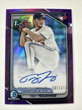 2024 Bowman Draft Trey Yesavage Chrome Auto True Purple Refractor  #/250 Jays
