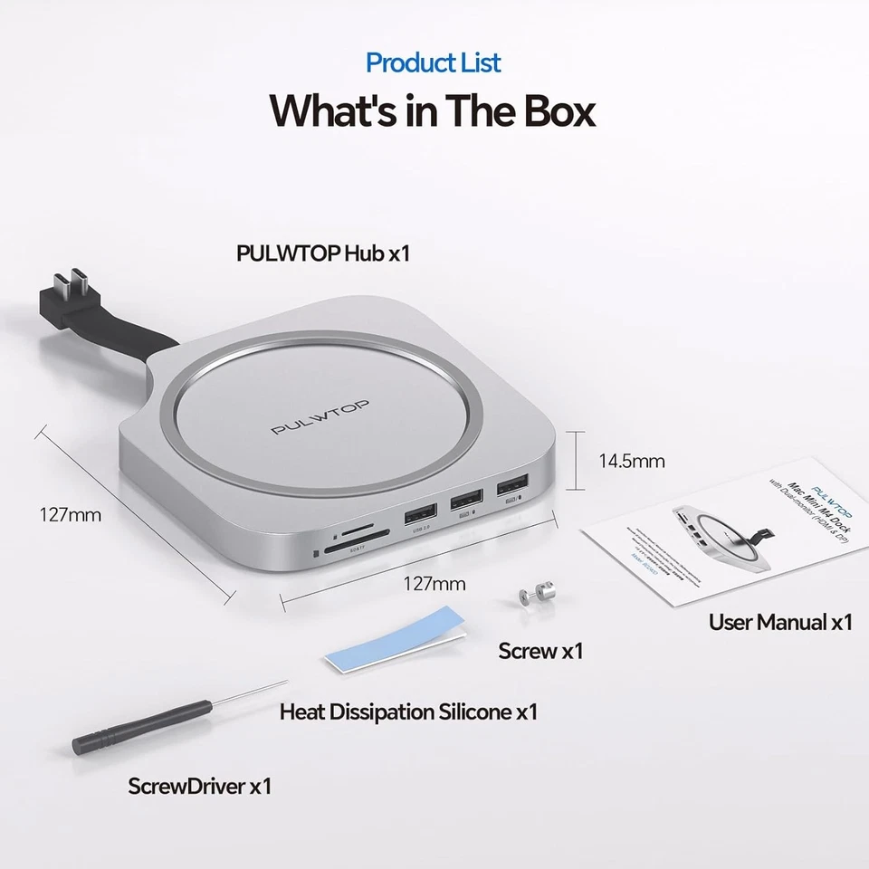 Triple Display Mac Mini M4 Docking Stand 4K@144Hz DP HDMI 4TB M.2 NVMe SSD Slot - Image 4 of 4
