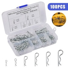 Splinte Sortiment 100-tlg. Federsplinte in 6 Gr&ouml;&szlig;en, Federstecker, Splint Set